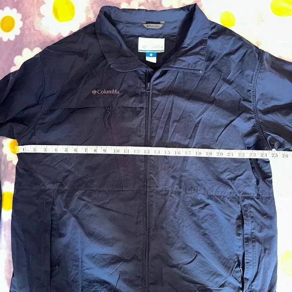 Columbia Full Zip Wind Breaker Jacket Men's Size XXL Navy Pockets - Picture 4 of 6